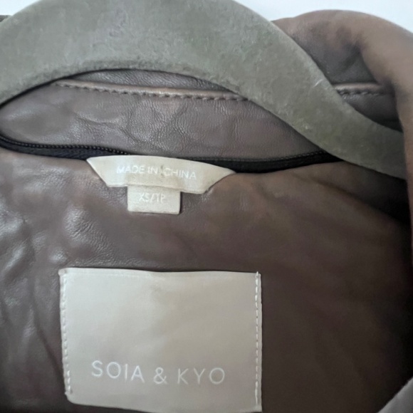 Soia and Kayo Gray Leather Jacket - Picture 4 of 5